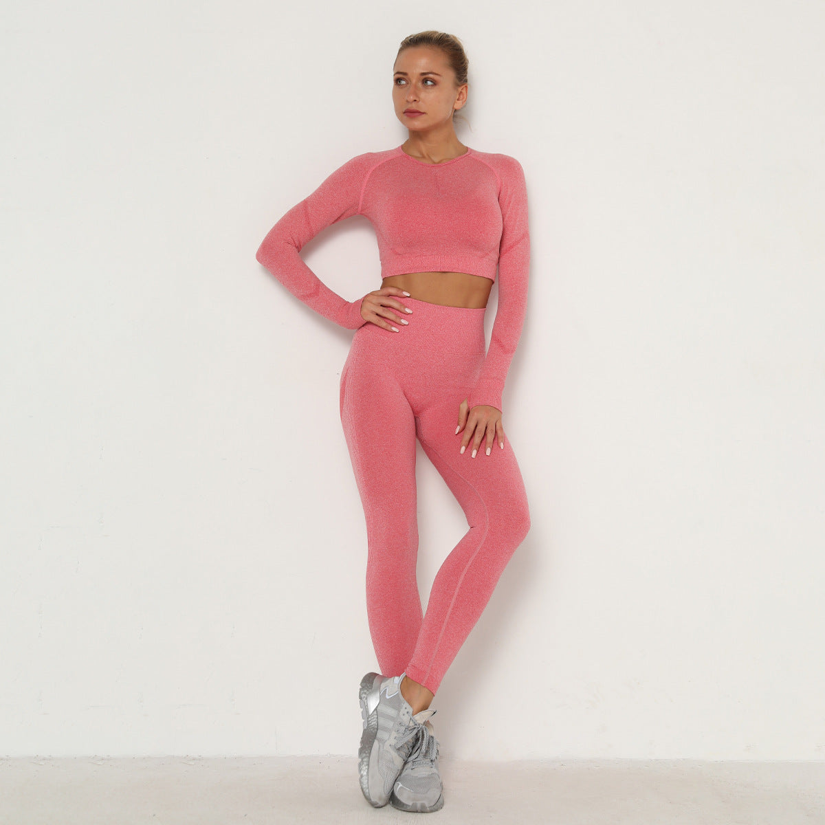 Long Sleeve Trousers Suit-Watermelon Red
