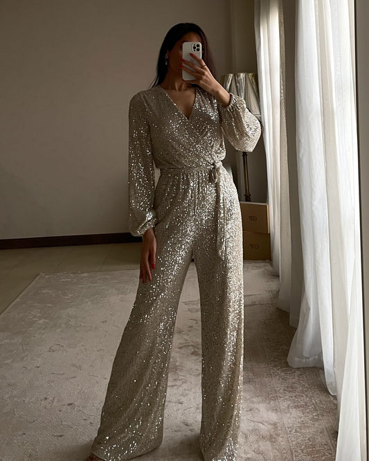 Marseillea Crystal Sequin Jumpsuit