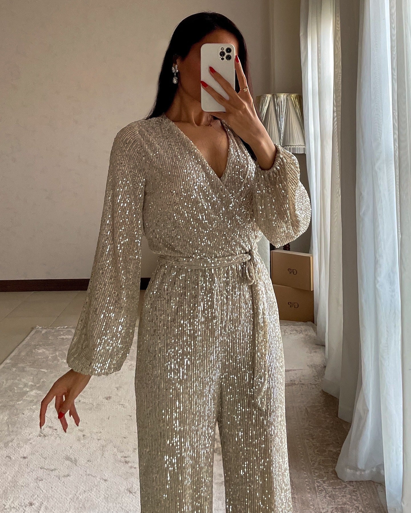 Marseillea Crystal Sequin Jumpsuit