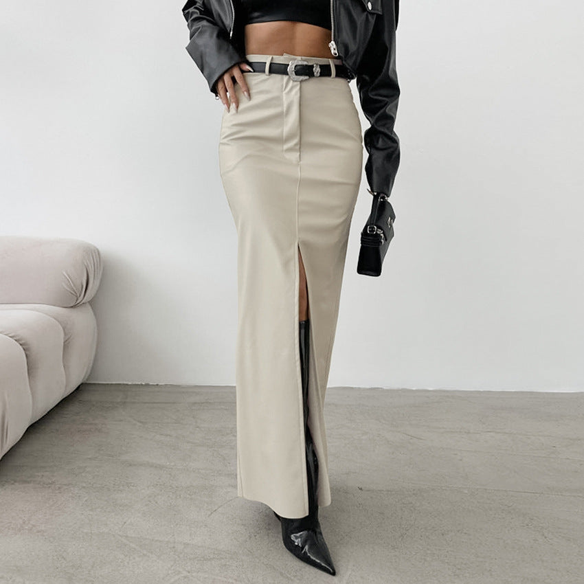 Autumnelle Matte Leather Skirt