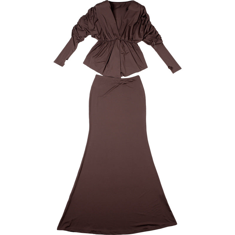 Orabelle Peplum Top Sheath Skirt Set