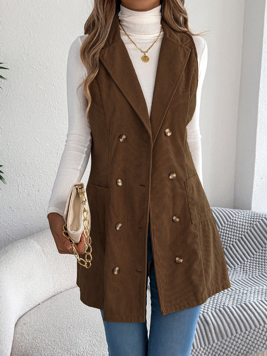 Camilia Corduroy Long Vest
