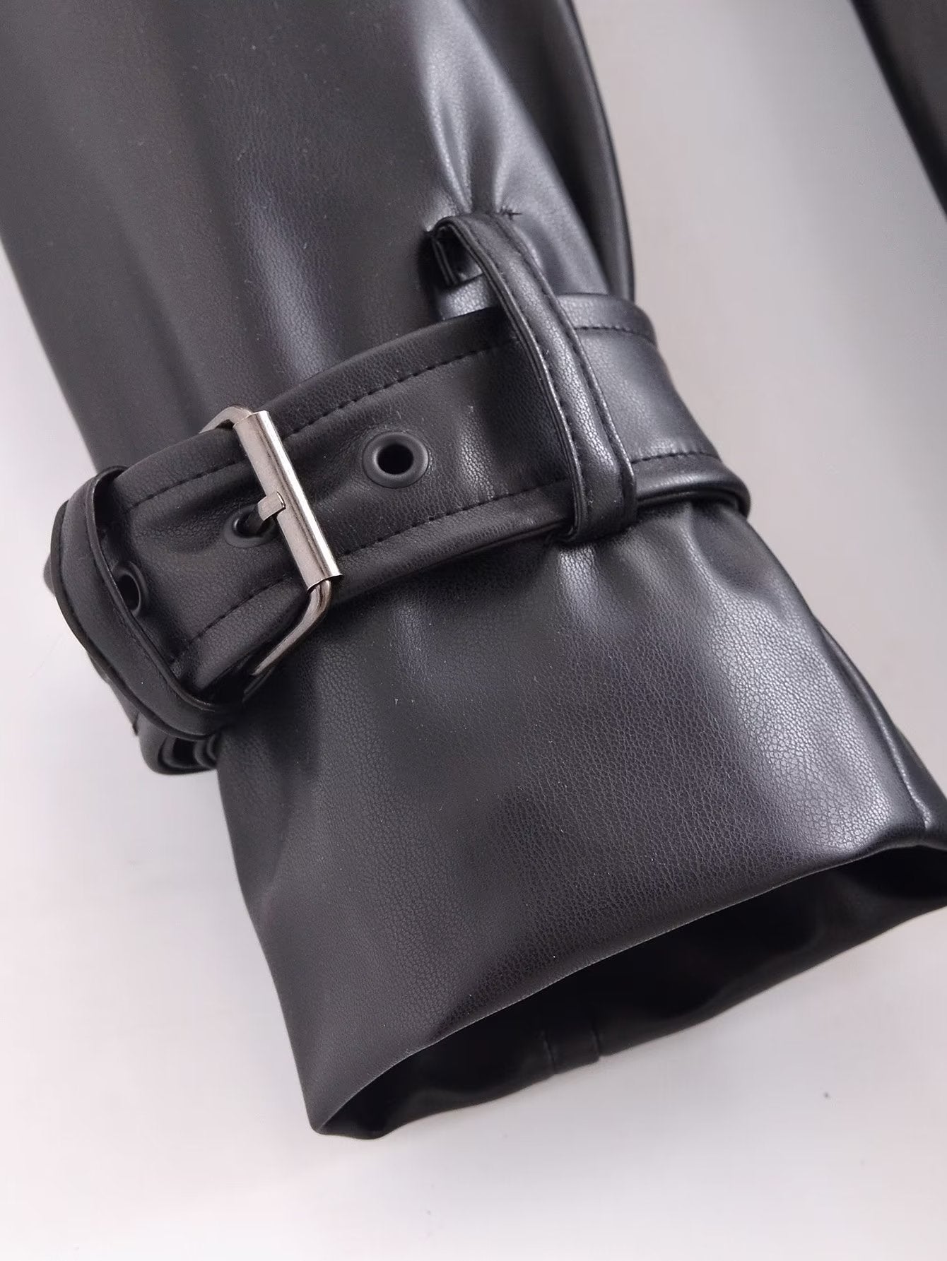 Roselith Faux Leather Trench Coat with Belt