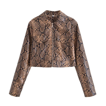 Seloria Snakeskin Faux Leather Jacket