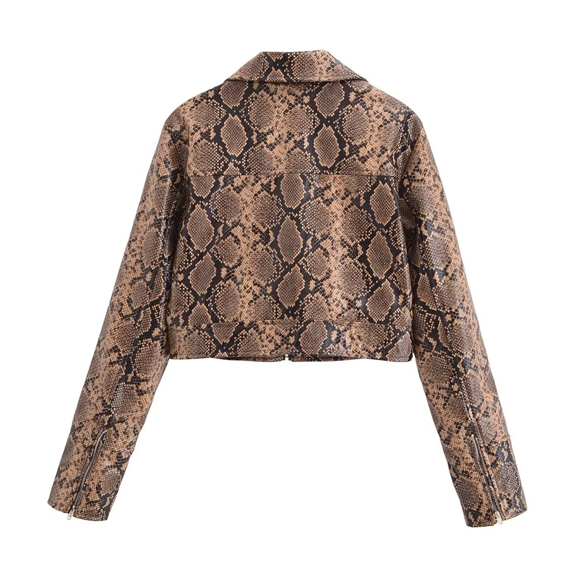 Seloria Snakeskin Faux Leather Jacket