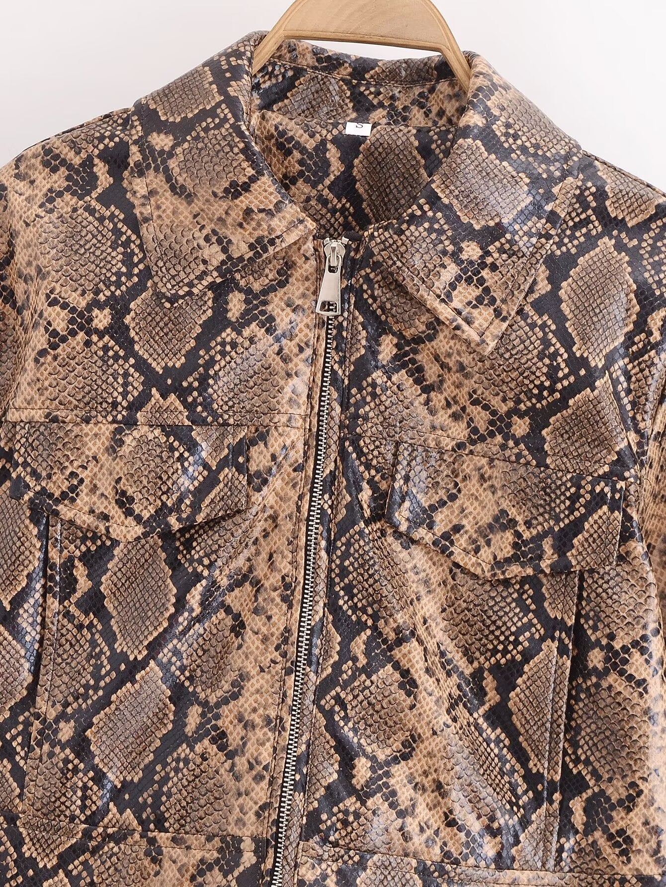 Seloria Snakeskin Faux Leather Jacket