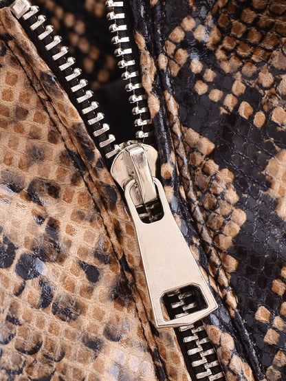 Seloria Snakeskin Faux Leather Jacket