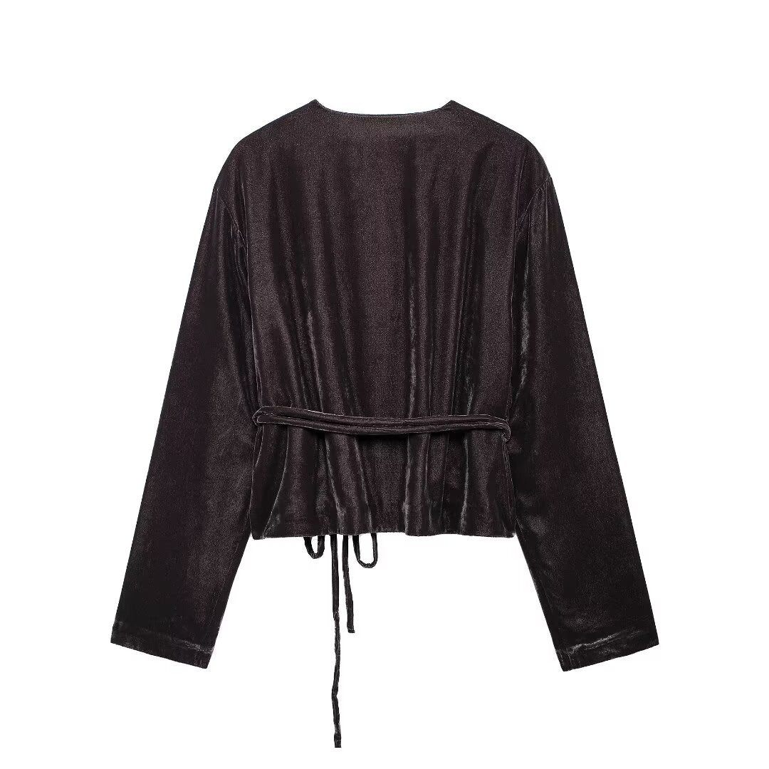 Aleria Velvet Blouse