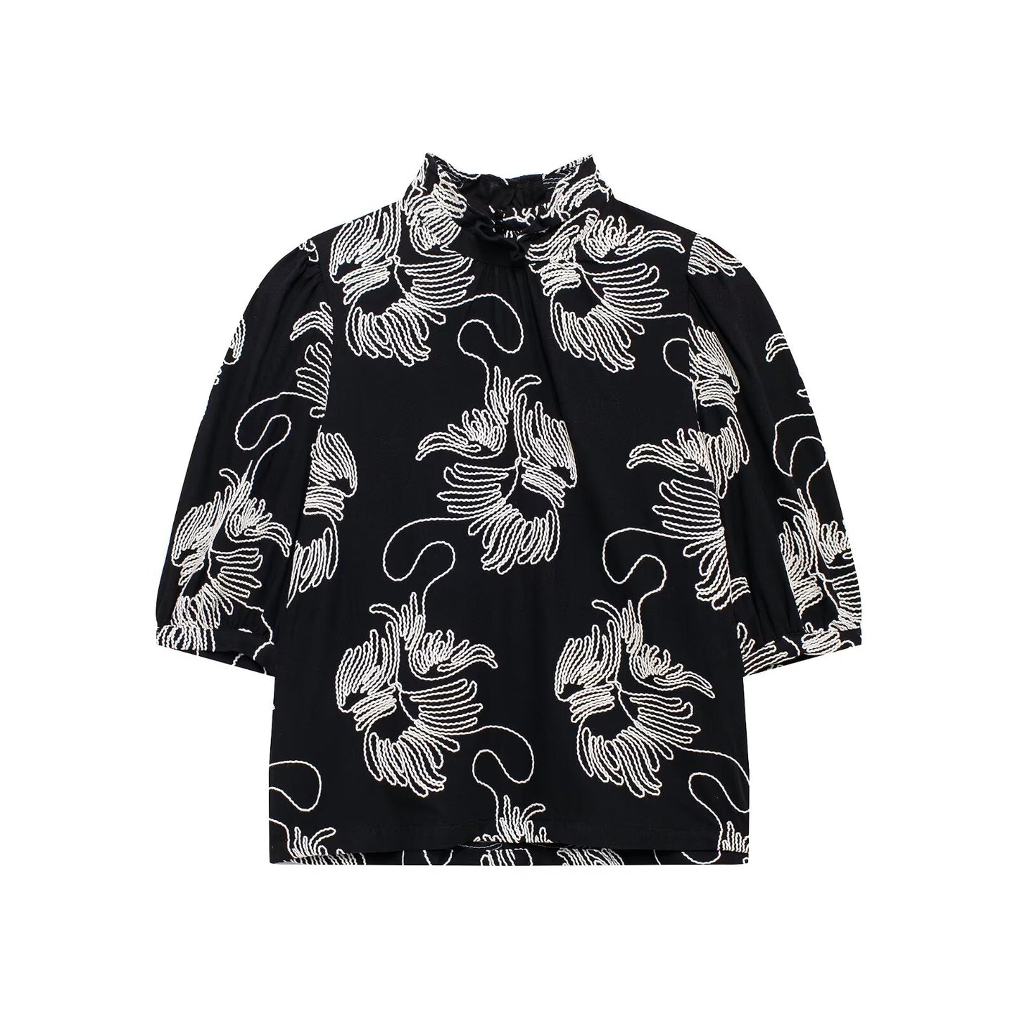 Calyssa Embroidered Office Top