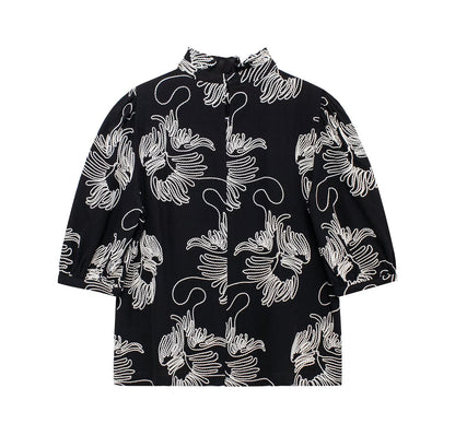 Calyssa Embroidered Office Top