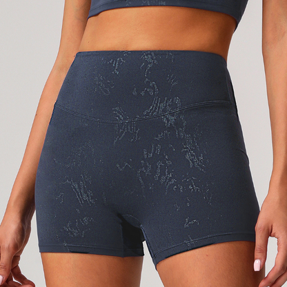 Cerisse Silver Yoga Shorts