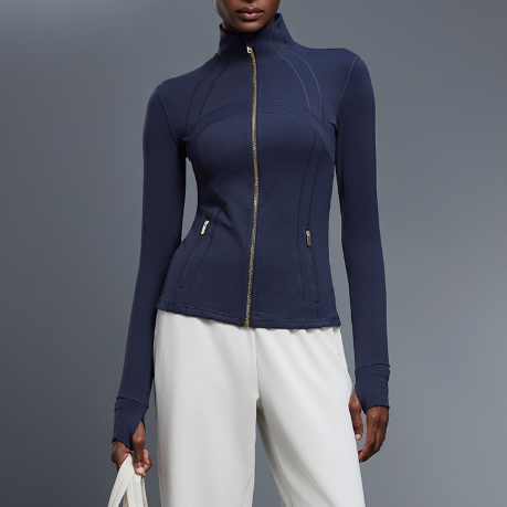 Navy Blue Gold Zipper