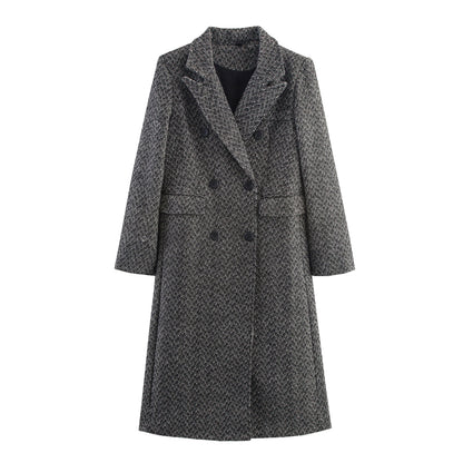 Isola British Herringbone Woolen Coat
