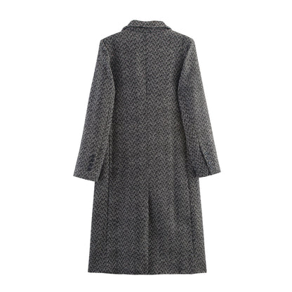 Isola British Herringbone Woolen Coat