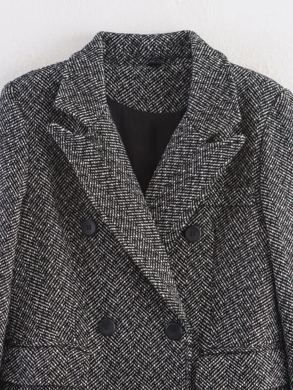 Isola British Herringbone Woolen Coat