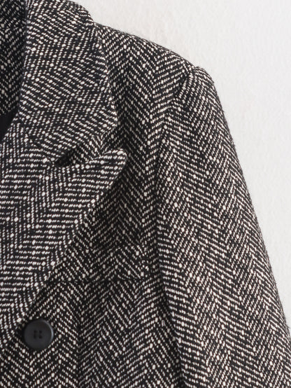 Isola British Herringbone Woolen Coat