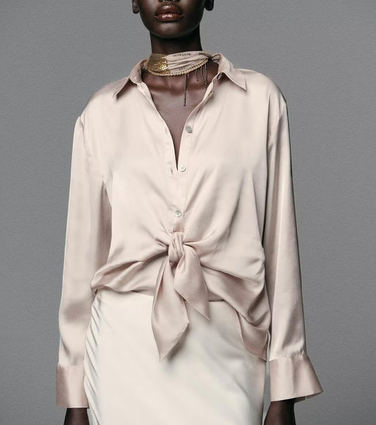 Gisania Bow Tie Drape Shirt