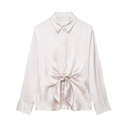 Gisania Bow Tie Drape Shirt