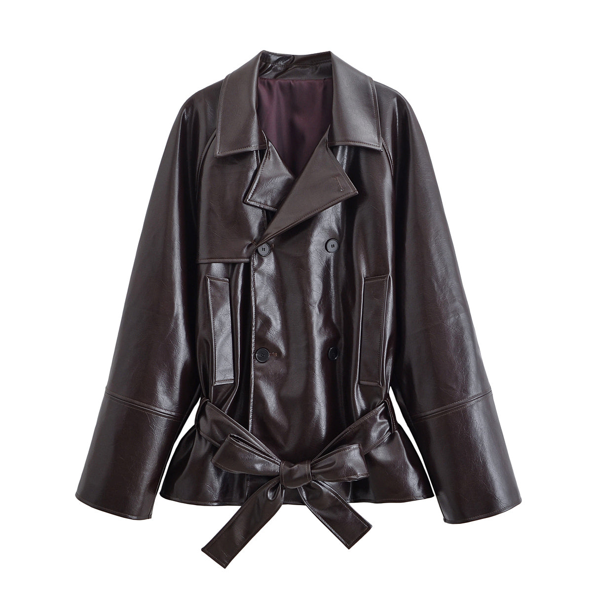 Tavienne Leather Trench Coat