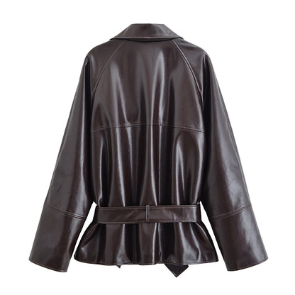 Tavienne Leather Trench Coat