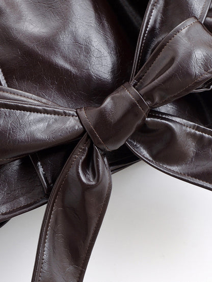 Tavienne Leather Trench Coat