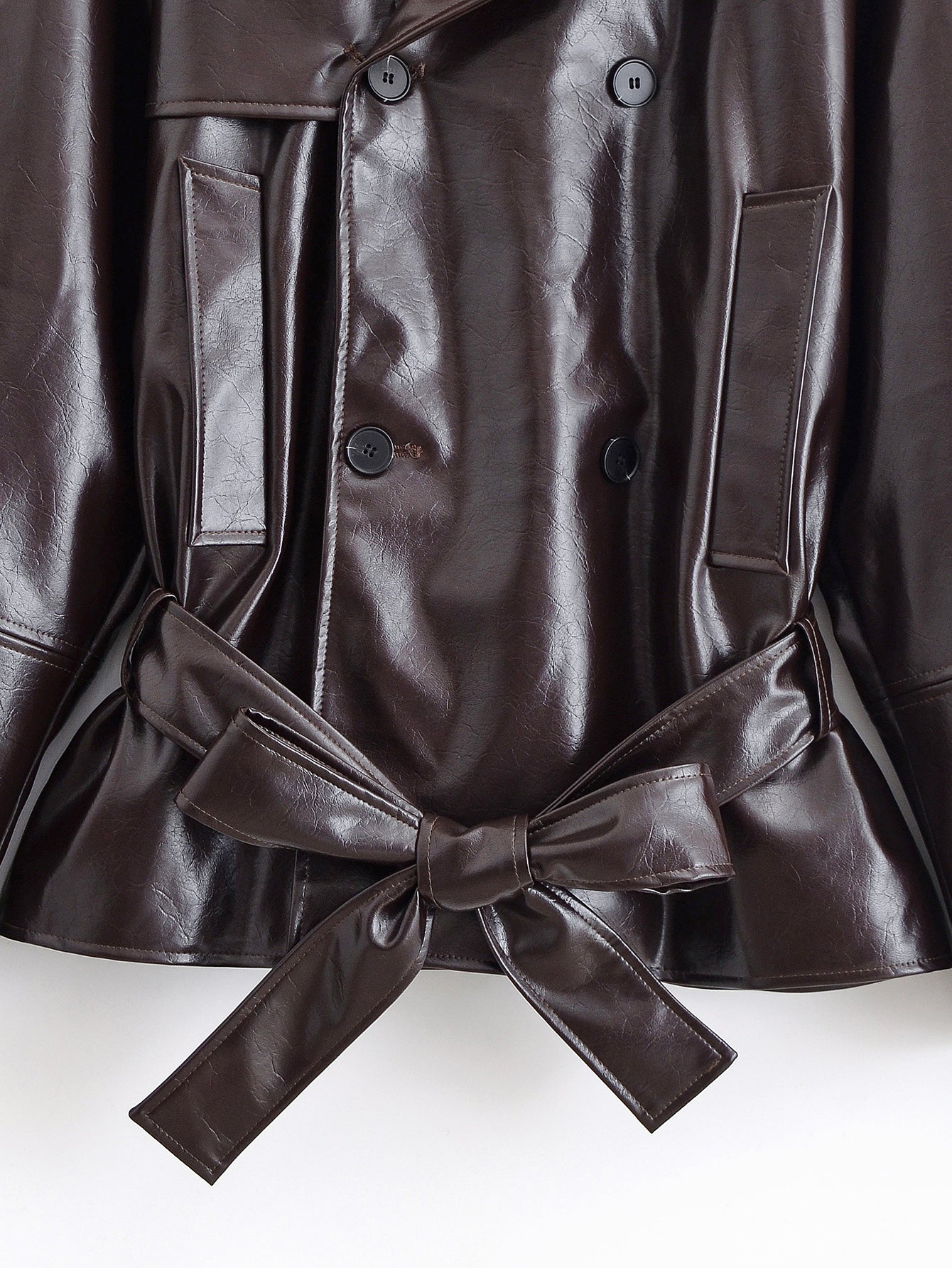 Tavienne Leather Trench Coat