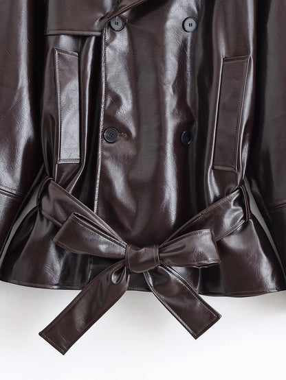 Tavienne Leather Trench Coat