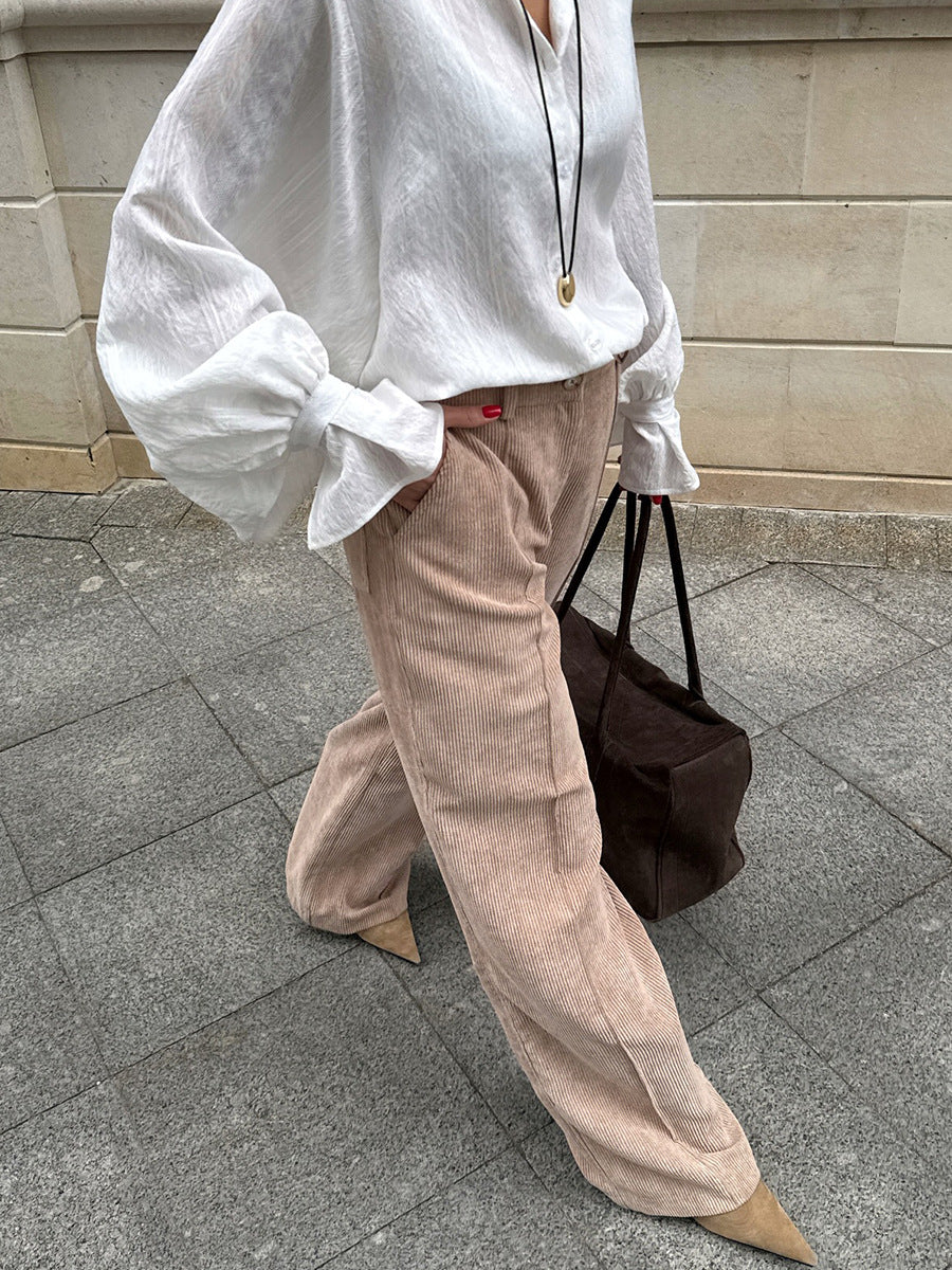 Oressa Corduroy Loose Trousers