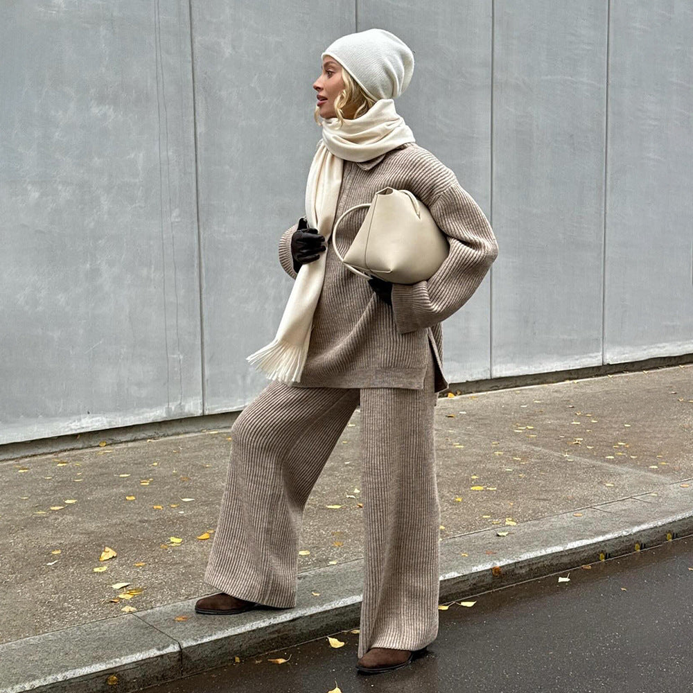 Linnea Half Zipper Knitted Sweater & Pants Set