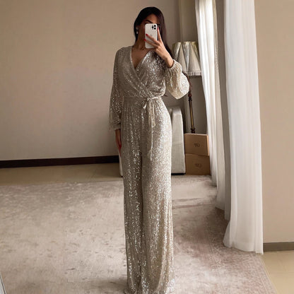 Marseillea Crystal Sequin Jumpsuit