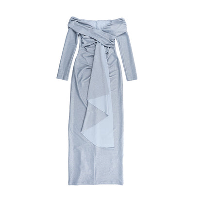 Émilara Off Shoulder Rhinestone Dress