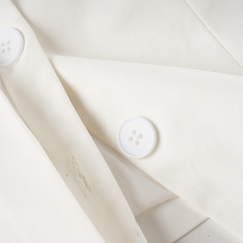 Viora Elegant Tight Waist with Scarf Blazer Top