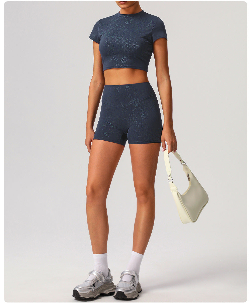 Cerisse Silver Yoga Shorts