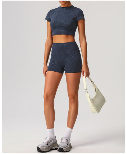 Cerisse Silver Yoga Shorts