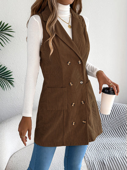 Camilia Corduroy Long Vest