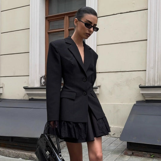 Iserelle Black Lace Office Blazer