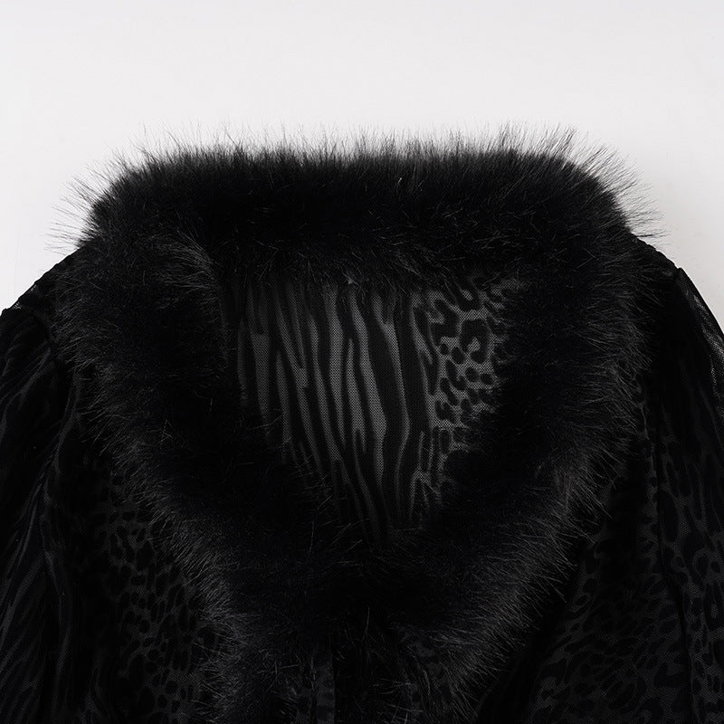 Celyne Sexy Leopard Print Cardigan & Skirt Set