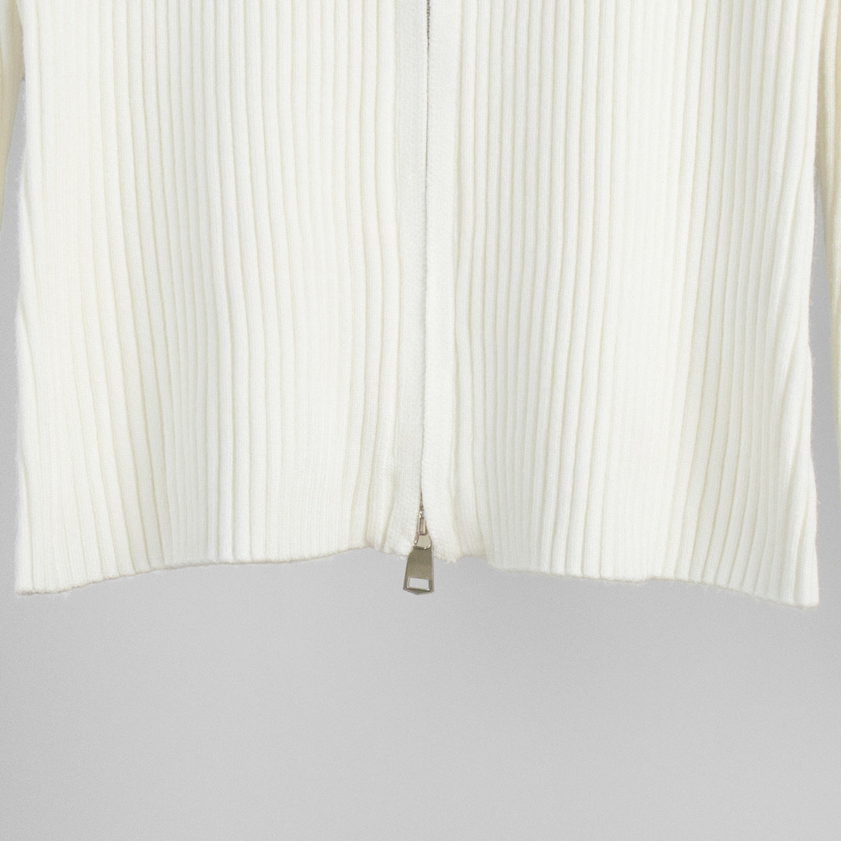 Arelis Stand up Collar Double Zipper Cardigan