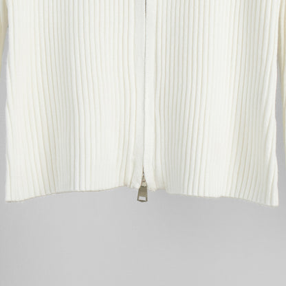 Arelis Stand up Collar Double Zipper Cardigan