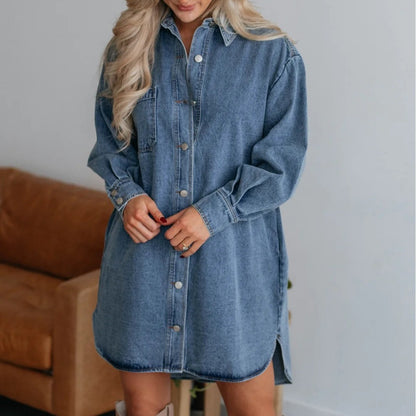 Vianne Denim Dress (Without Belted)