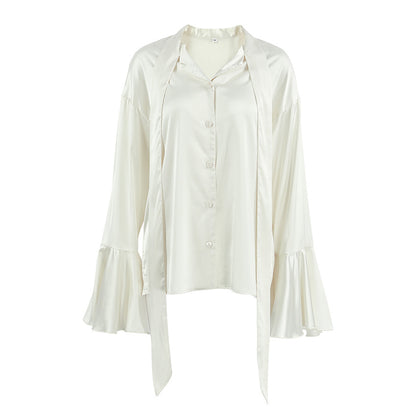 Solsticea Ruffled Tied Shirt