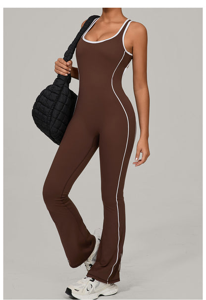 Belladine Hollow Cutout Yoga Jumpsuit