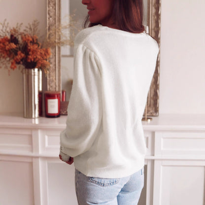 Cassia V neck Knitted Top