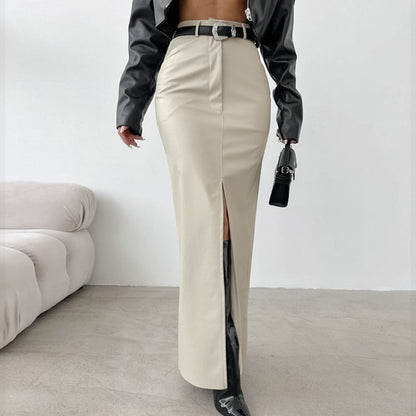 Autumnelle Matte Leather Skirt