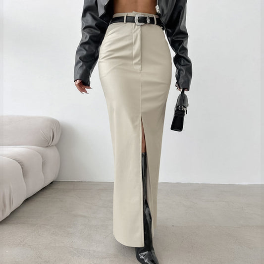 Autumnelle Matte Leather Skirt