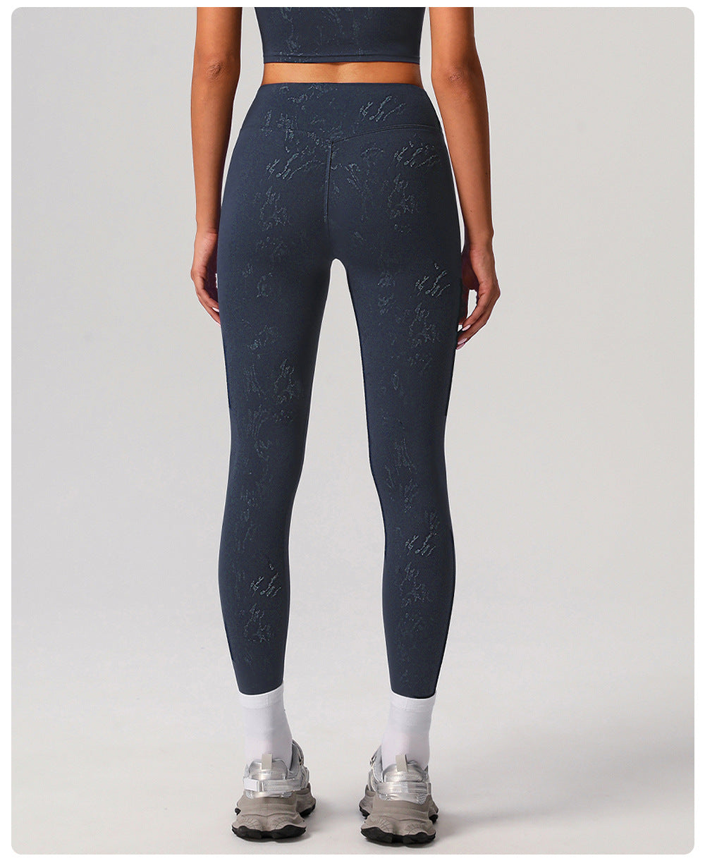 Cerisse Silver High Waist Yoga Pants