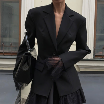 Iserelle Black Lace Office Blazer