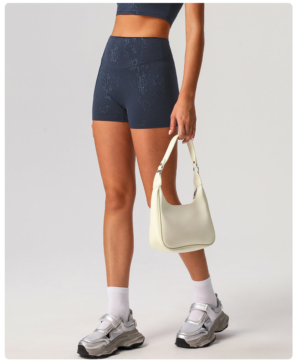 Cerisse Silver Yoga Shorts