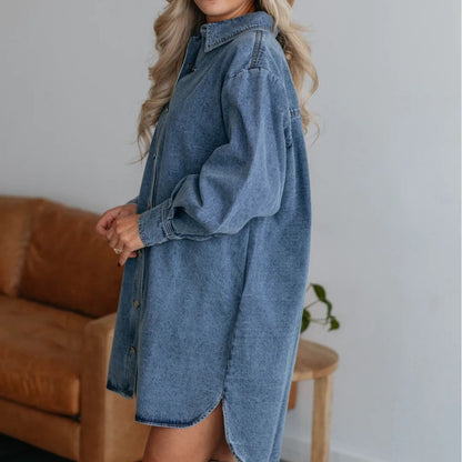 Vianne Denim Dress (Without Belted)