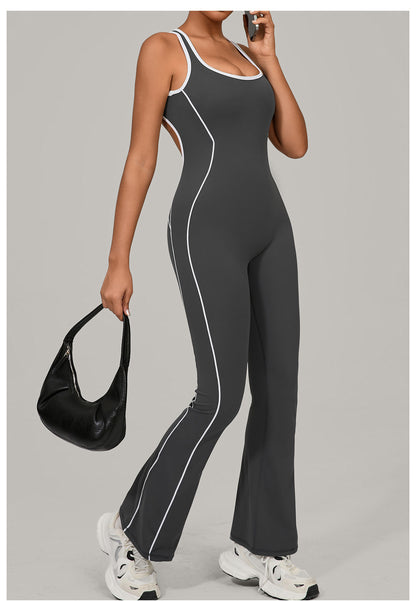 Belladine Hollow Cutout Yoga Jumpsuit